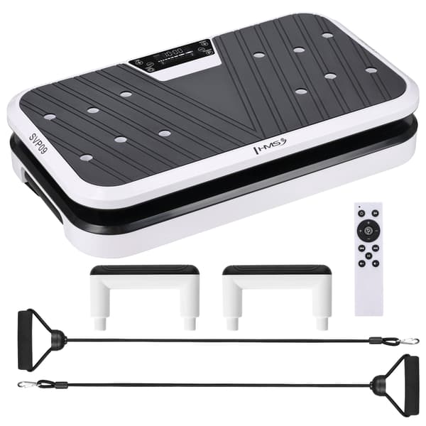 Vibrationsplatform med push-up-stænger, Bluetooth, 5 programmer