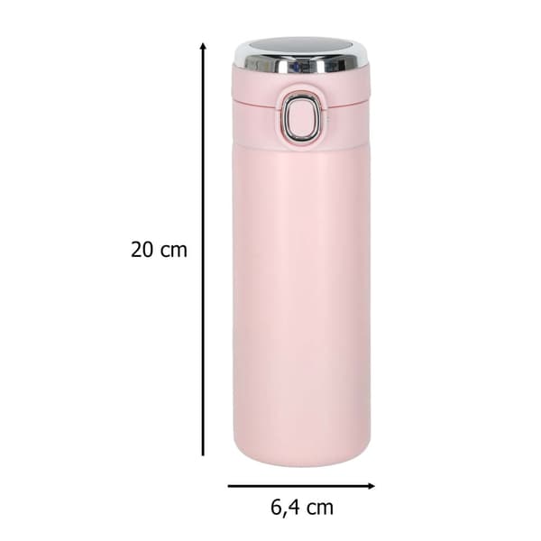 Isolerad resemugg med LED-temperaturdisplay, 350 ml, rosa