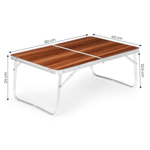 Turistipöytä, kokoontaitettava piknikpöytä, ruskea kansi, 60x40