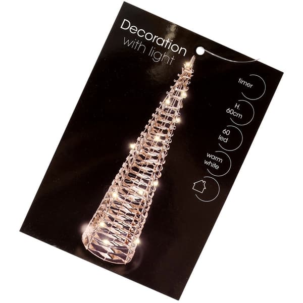 LED-julgran med kon, guld, 60 cm, timerfunktion