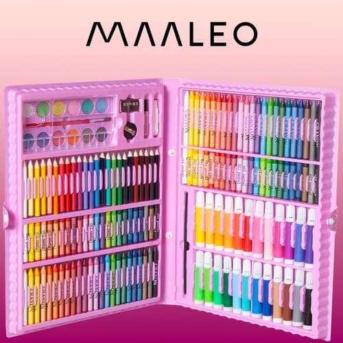 Maalaussarja kotelossa 168 kpl pinkki