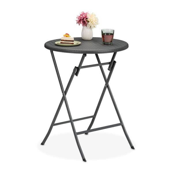 Rundt havebord i rattan look