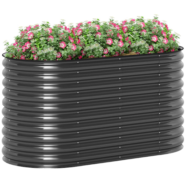 Upphöjd bädd av stål, växtbädd, kall ram, trädgårdsbädd, stapelbar, blomlåda, plug-in växtlåda, 160 x 80 x 80 cm, grönsaksbädd för trädgård, balkong,