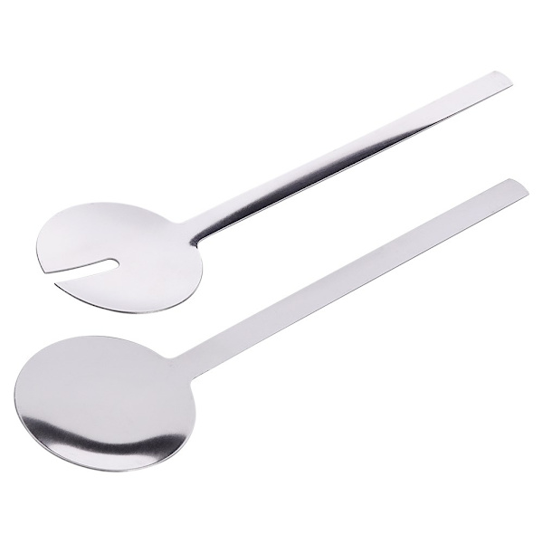 Salladsbestick i rostfritt stål med silverfinish för servering