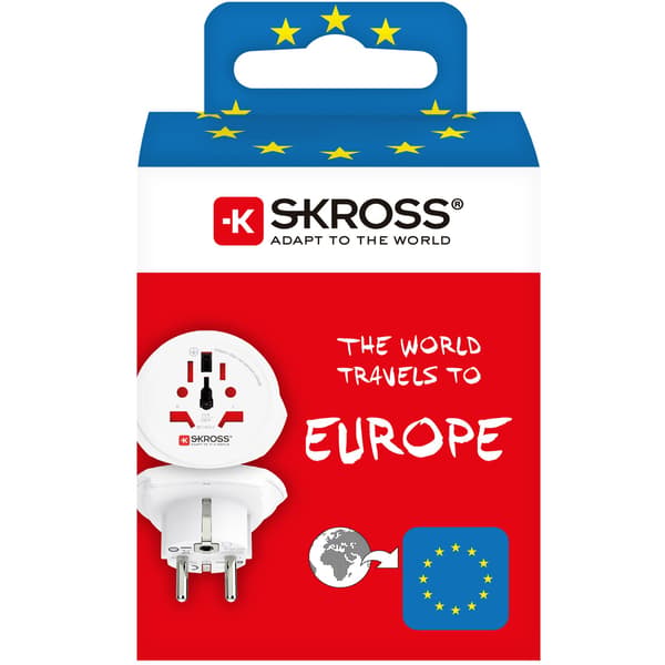 Rejseadapter World to Europe Grounded