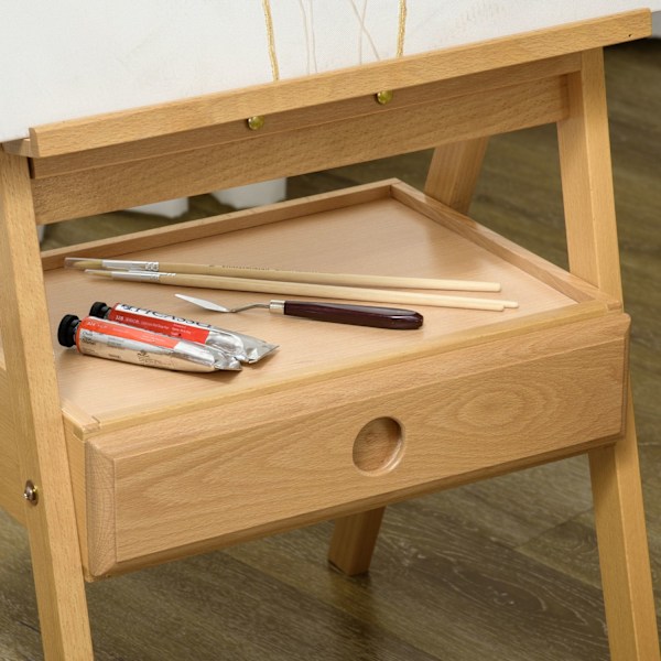 Staffeli Stående Staffeli Sammenfoldelig Træstaffeli Højdejusterbart Studiestaffel Med Holder, Til Lærreder Op Til 92 Cm Høje