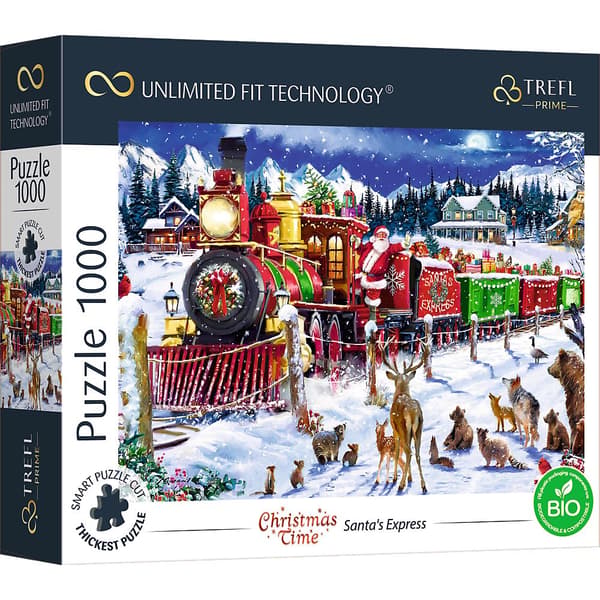 Julepuslespil 1000 brikker – Santa's Express