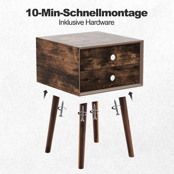 Multifunktionelt sengebord med opbevaringsplads lavet af træ 40 x 40 x 59,5 cm brun