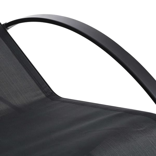 Udendørs loungesæt, 2 lænestole og sidebord, sort stof