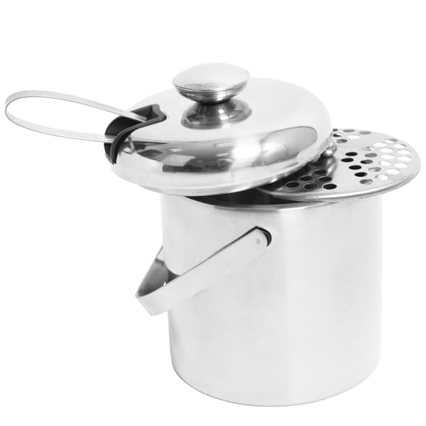 Isspand med tang, rustfrit stål, 1,3 l kapacitet