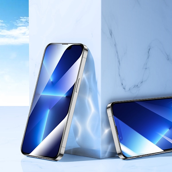 Helskärmshärdat glas för iPhone 14 Plus med transparent ram Knight 2.5D TG