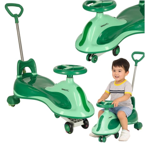 LED gravity scooter tur med håndtag grønt