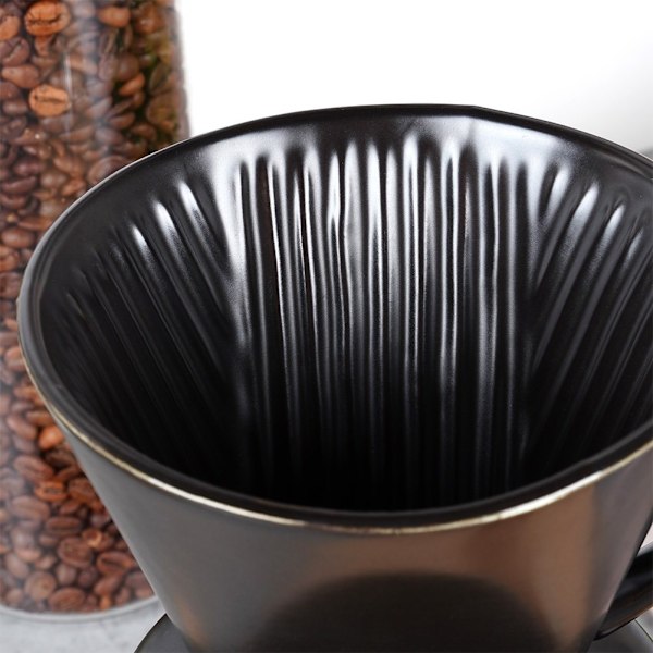Porcelæn kaffetragt sort - genanvendelig og miljøvenlig