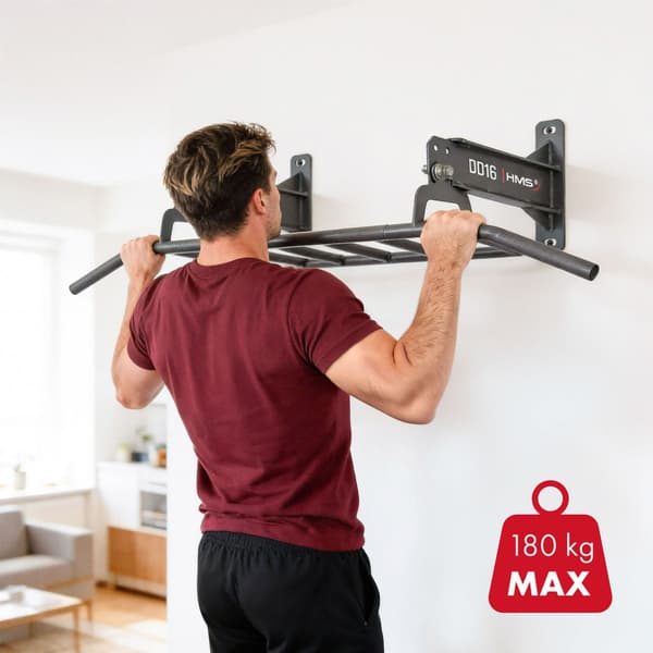 Pull-up stang – væg- eller loftmontering, stål, 180 kg kapacitet
