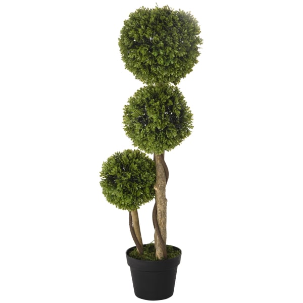 HOMCOM konstgjord växt, konstgjord växt, 90 cm buxbom i blomkruk