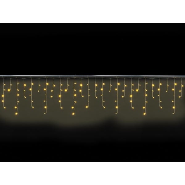 Cascade Light Led - 4 x 0,6 M - 144 lämmin valkoinen lamppu - Läpinäkyvä johto - Modulaattori