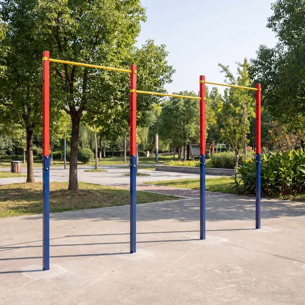 Nedgravet pull-up stang, 5 højder, galvaniseret stål