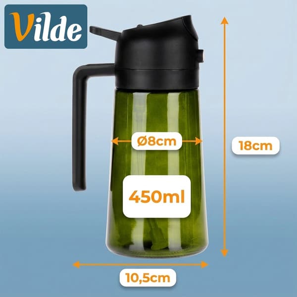 Olje- och vinägerspruta, glas, 450 ml