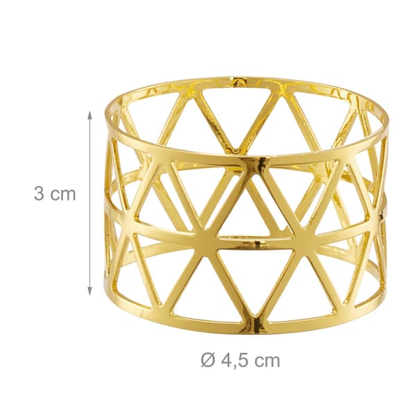 Servietringe Sæt med 12 – Metal Geometrisk Design