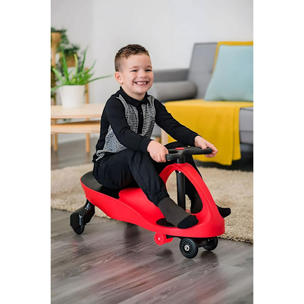 Vridle bil ride-on legetøj LED hjul røde ECOTOYS