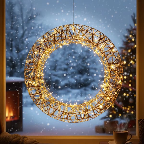 Julkrans 40 cm, 30 LED-ljus varmvita