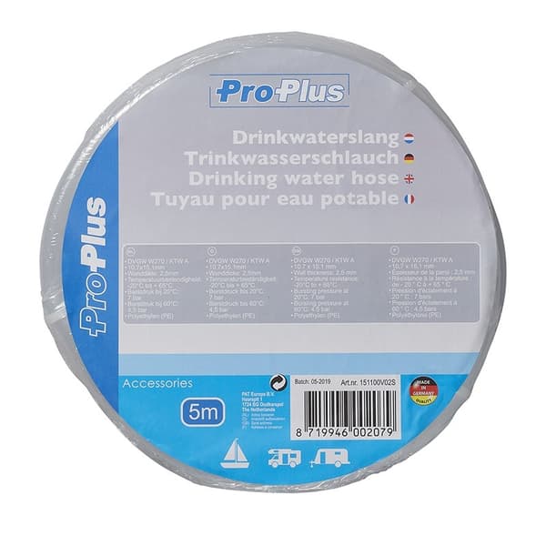 Dricksvattenslang transparent 5.00M / 10x15mm