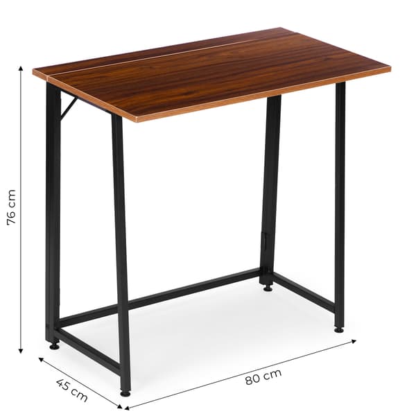 Hopfällbart laptopbord, 80x45 cm, loftstil, MDF och metall