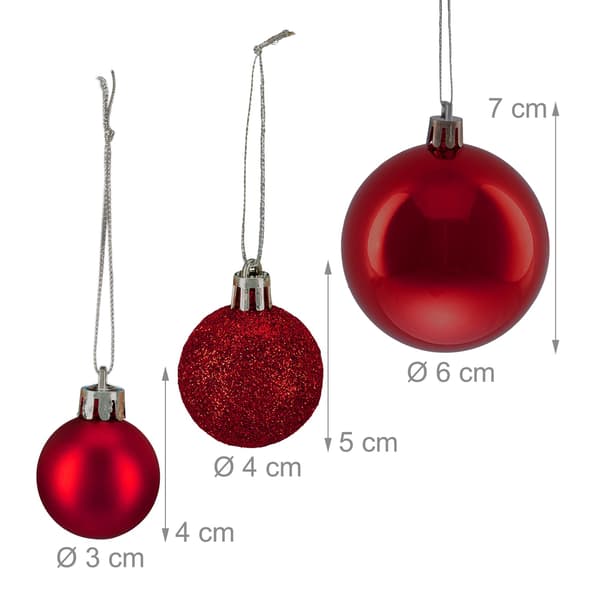 Juletræskugler sæt, mat/skinnende/glitter finish