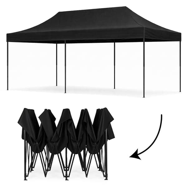 Automatisk 3x6m havepavillontelt til events, sort