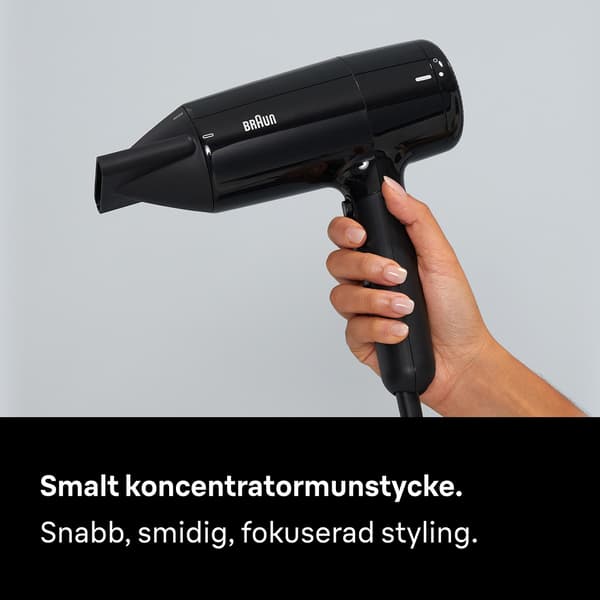 Hårtørrer 2000W, 3 varmetrin, 2 hastigheder, køleluft, 2 tilbehør