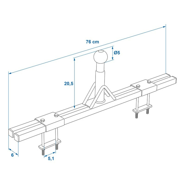 Caravan adapter til cykelholder (lav model)