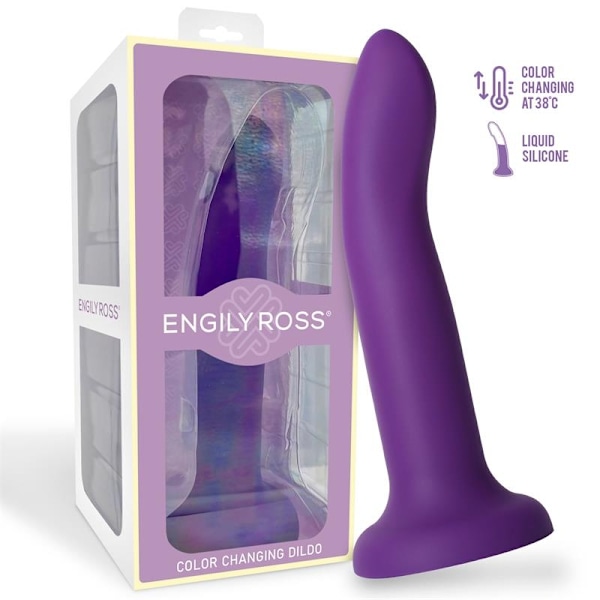 Färgskiftande Dildo Lila till Rosa Storlek L 21 cm