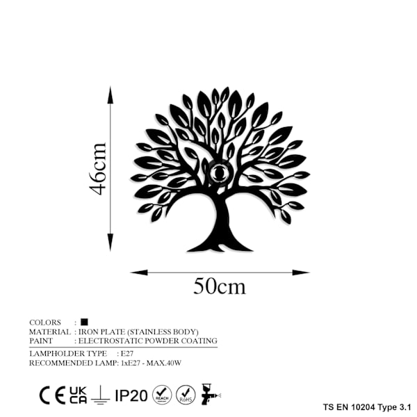 Væglampe Heart Tree V2