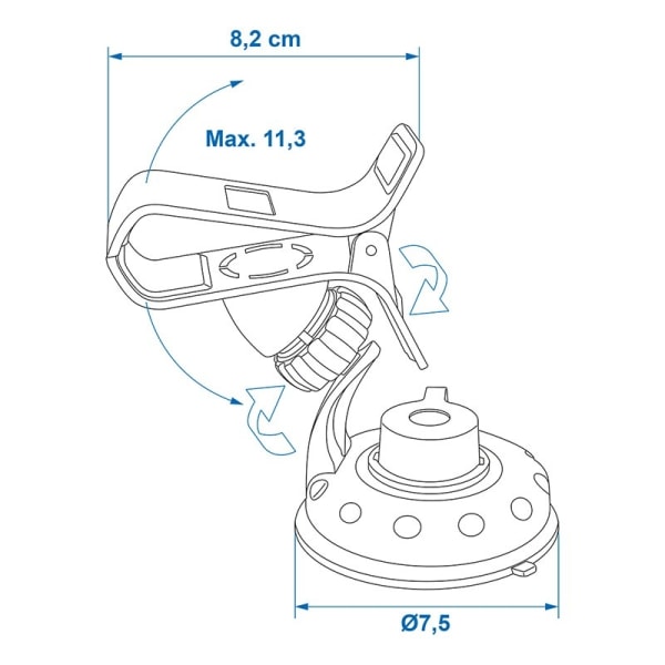 Universal GPS/mobilholder med sugekop