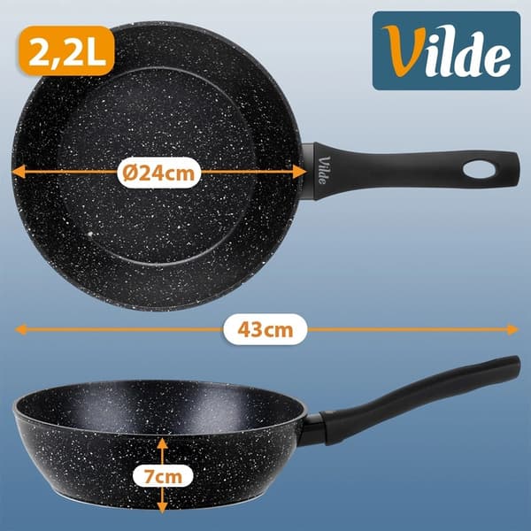 Granit non-stick stekpanna, 24 cm, diskmaskinssäker
