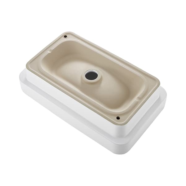 Halvt infällt handfat, vit keramik 490x305mm