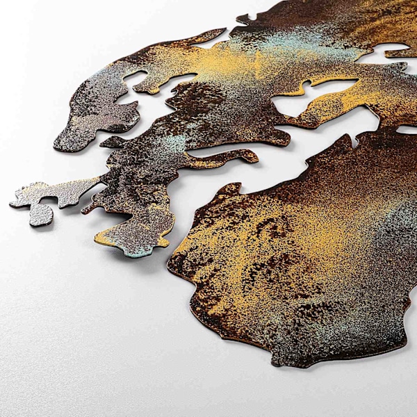 Koristeellinen metalliseinätarvikkeet World Map Medium - 3