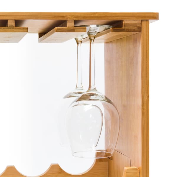 Bambu vinställ 16 flaskor + 12 glas
