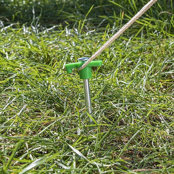 Tentpeg 25cm metalli muovikoukulla hohtava pimeässä 6 kpl polybagissa