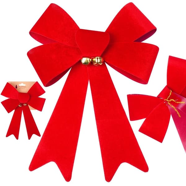 Dekorativ jul sammetsrosett 22x32 cm
