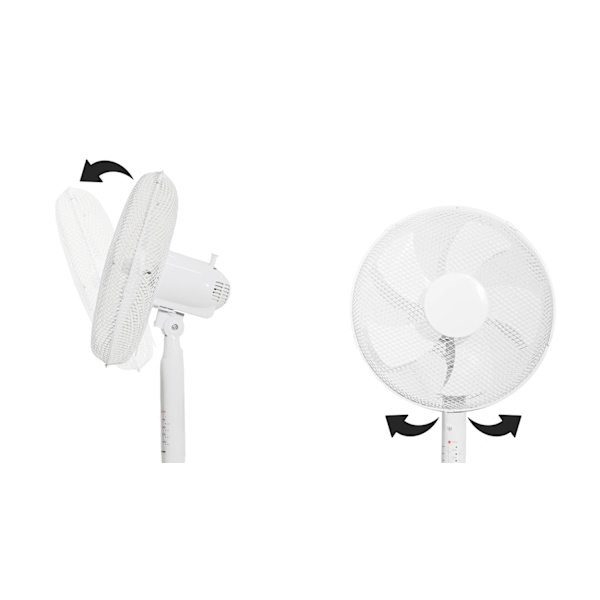 Gulvblæser stående ventilator 45W – 3 tilstande, 5 blade, timer, fjernbetjening