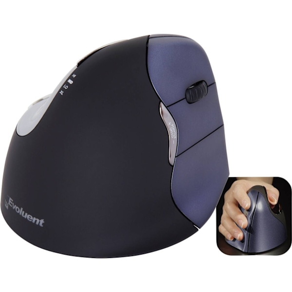 Evoluent VerticalMouse 4 Right Wireless - trådlös vertikal mus för högerhänta personer
