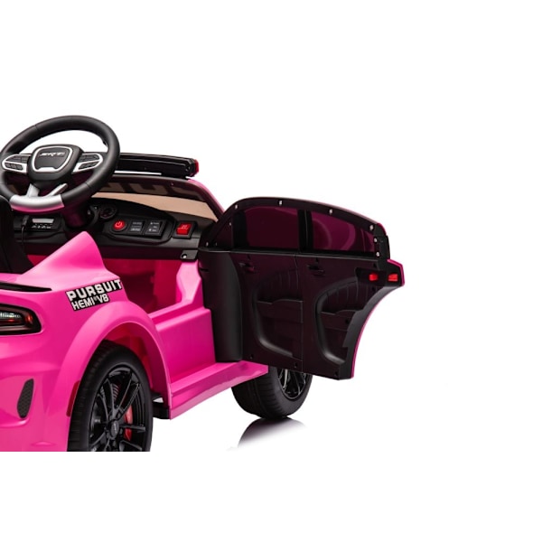 Pink Dodge Charger Police Battery Car - 107,5cm x 56,5cm