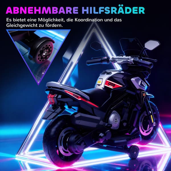 Elektrisk børnemotorcykel, 18-36 måneder, sort