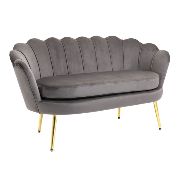 2-Personers Stofsofa, 2-Personers Loungesofa Med Bløde, Generøse Hynder, Polstret Sofa, Siddepladser, Polstrede Møbler, Designsofa, Elegant Fløjlspoly