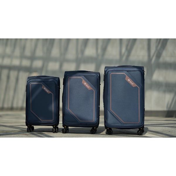 Medium blød kuffert M 23' SOLIER SOFTFLEX 2240 sort-rød