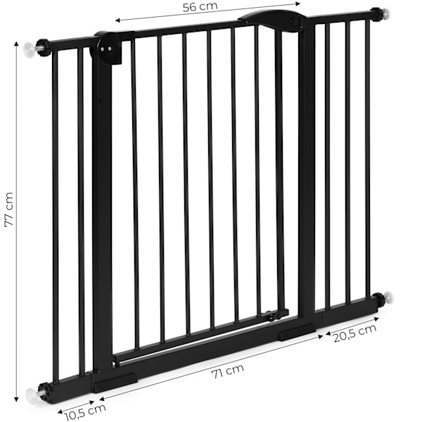 Sikkerhedslåge, 74-105 cm, til trapper og døre, stål, ekstra paneler, sort, ECOTOYS