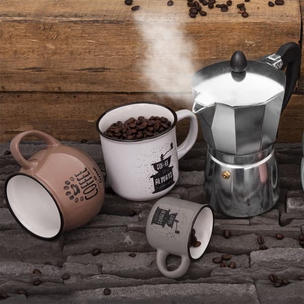 Vit keramikkopp: Unik dekoration, perfekt för kaffe