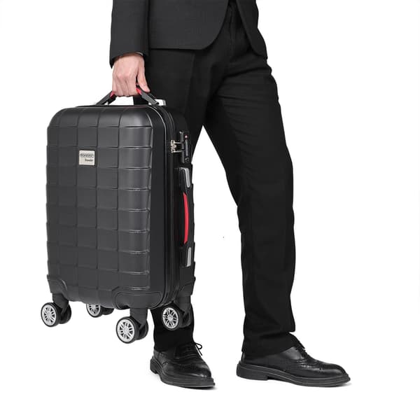 Hård kuffert, sort, 40L, 360 spinnerhjul