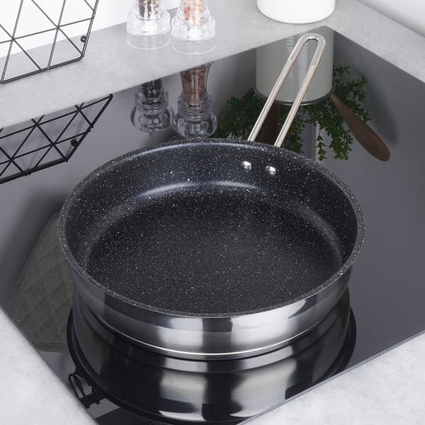 Stegepande 26 cm stål non-stick granit til alle komfurer/ovne